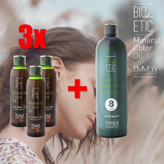 Bio Etic Mineral Color Oil hajfestk 3+1 8 Vol oxigenta ajndk